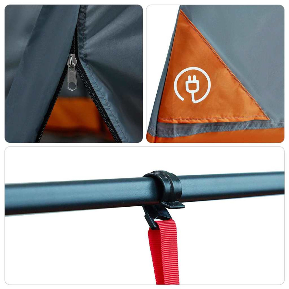 Produktbild för Innertält med tak Grå och orange 291 x 291 x 240 cm taffeta