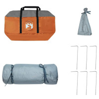 Produktbild för Innertält med tak Grå och orange 291 x 291 x 240 cm taffeta