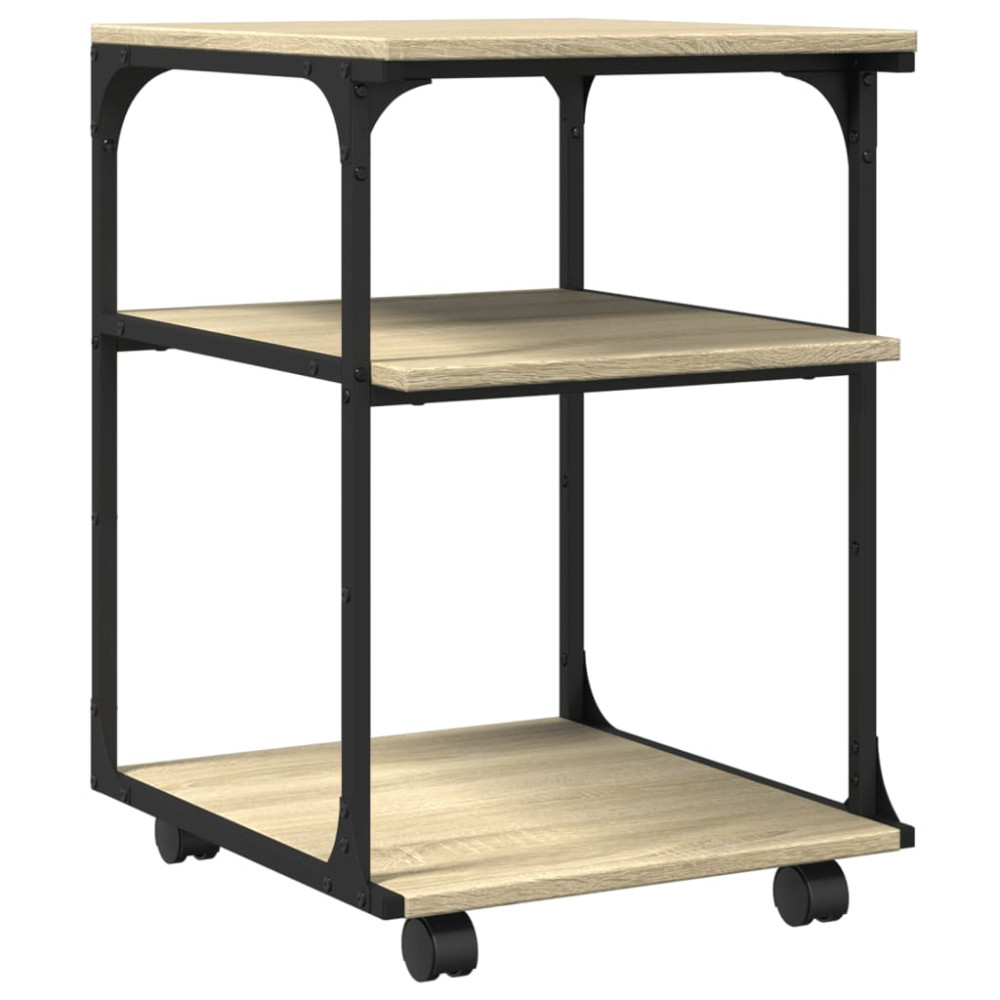 Produktbild för Skrivarställ 3 hyllor sonoma-ek 43x48x64 cm konstruerat trä