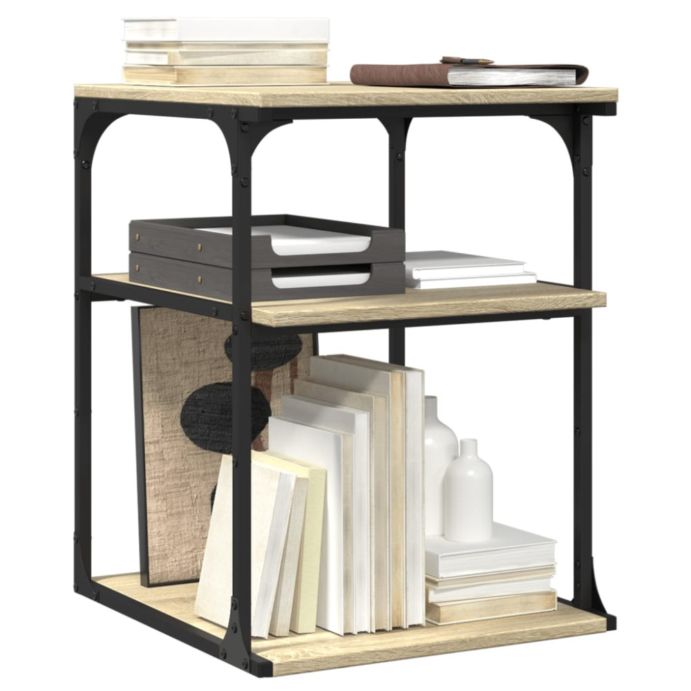 Produktbild för Skrivarställ 3 hyllor sonoma-ek 43x48x64 cm konstruerat trä
