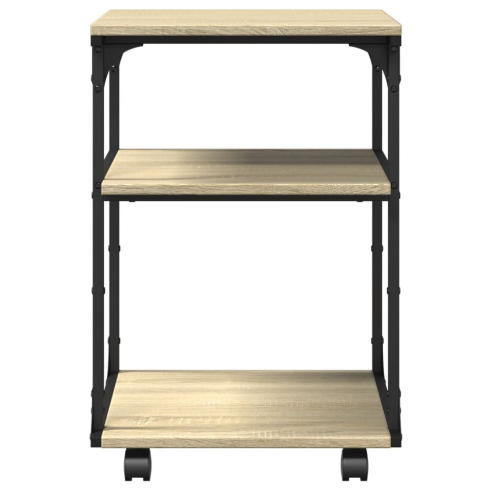 Produktbild för Skrivarställ 3 hyllor sonoma-ek 43x48x64 cm konstruerat trä