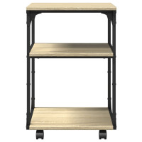 Produktbild för Skrivarställ 3 hyllor sonoma-ek 43x48x64 cm konstruerat trä