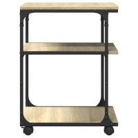 Produktbild för Skrivarställ 3 hyllor sonoma-ek 43x48x64 cm konstruerat trä