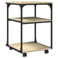 Produktbild för Skrivarställ 3 hyllor sonoma-ek 43x48x64 cm konstruerat trä