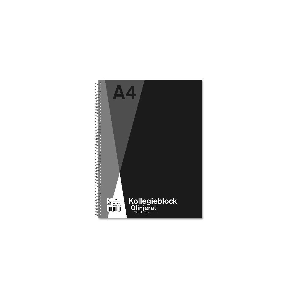 Produktbild för Kollegieblock SOL A4 70g 70 blad olinj.