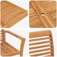Produktbild för Trädgårdsmöbelset 9 pcs Brun Massivt teakträ