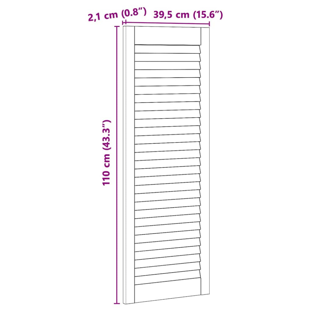 Produktbild för Skåpdörr 4 pcs Naturfärg 110 x 2,1 x 39,5 cm Massiv furu