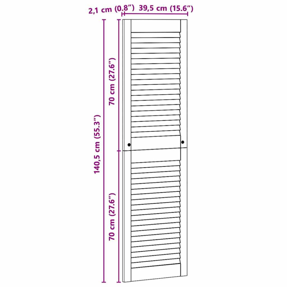 Produktbild för Skåpdörr 4 pcs Naturfärg 140,5 x 2,1 x 39,5 cm Massiv furu
