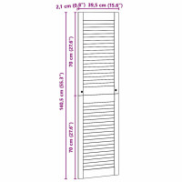 Produktbild för Skåpdörr 4 pcs Naturfärg 140,5 x 2,1 x 39,5 cm Massiv furu