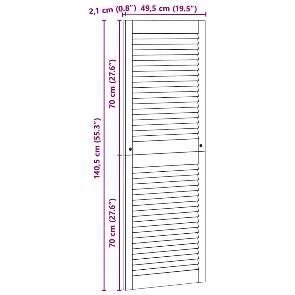 Produktbild för Skåpdörr 4 pcs Naturfärg 49,5 x 2,1 x 140,5 cm Massiv furu