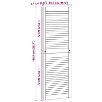 Produktbild för Skåpdörr 4 pcs Naturfärg 49,5 x 2,1 x 140,5 cm Massiv furu