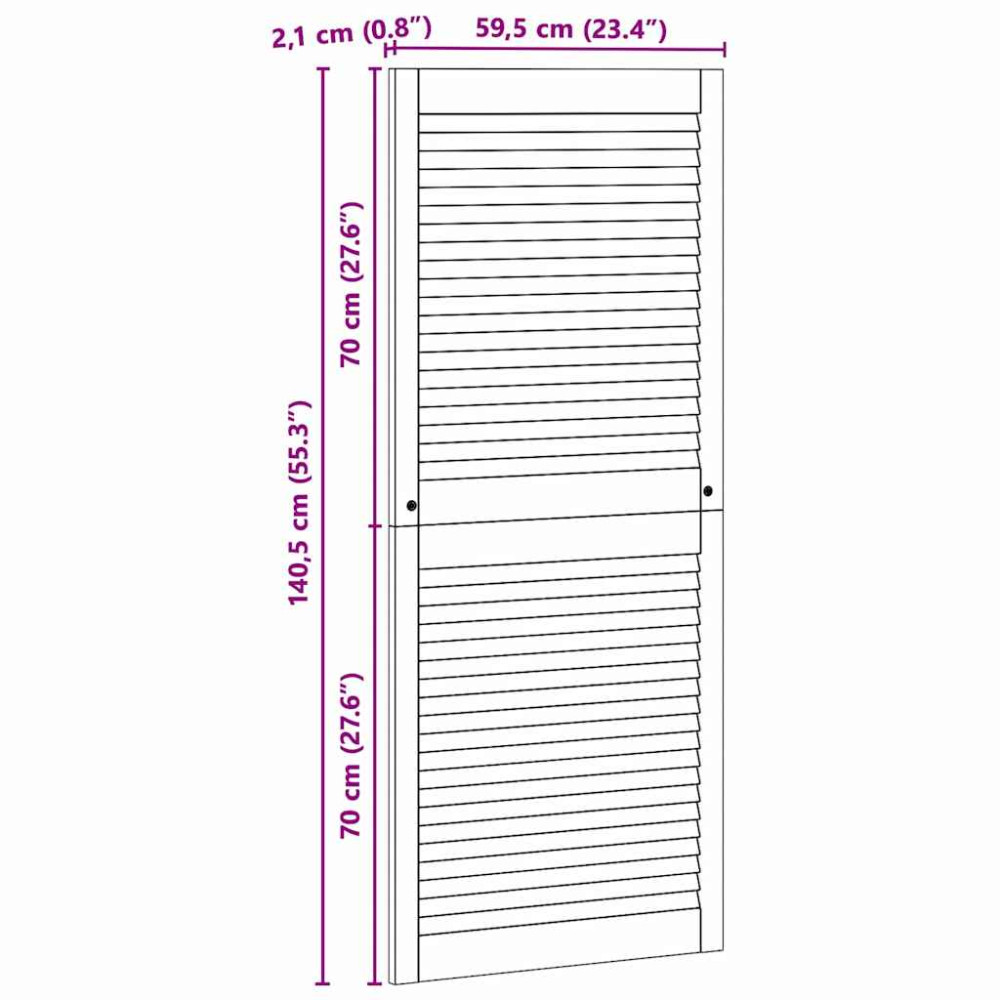 Produktbild för Skåpdörr 4 pcs Naturfärg 140,5 x 2,1 x 59,5 cm Massiv furu