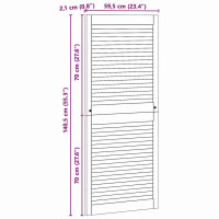Produktbild för Skåpdörr 4 pcs Naturfärg 140,5 x 2,1 x 59,5 cm Massiv furu