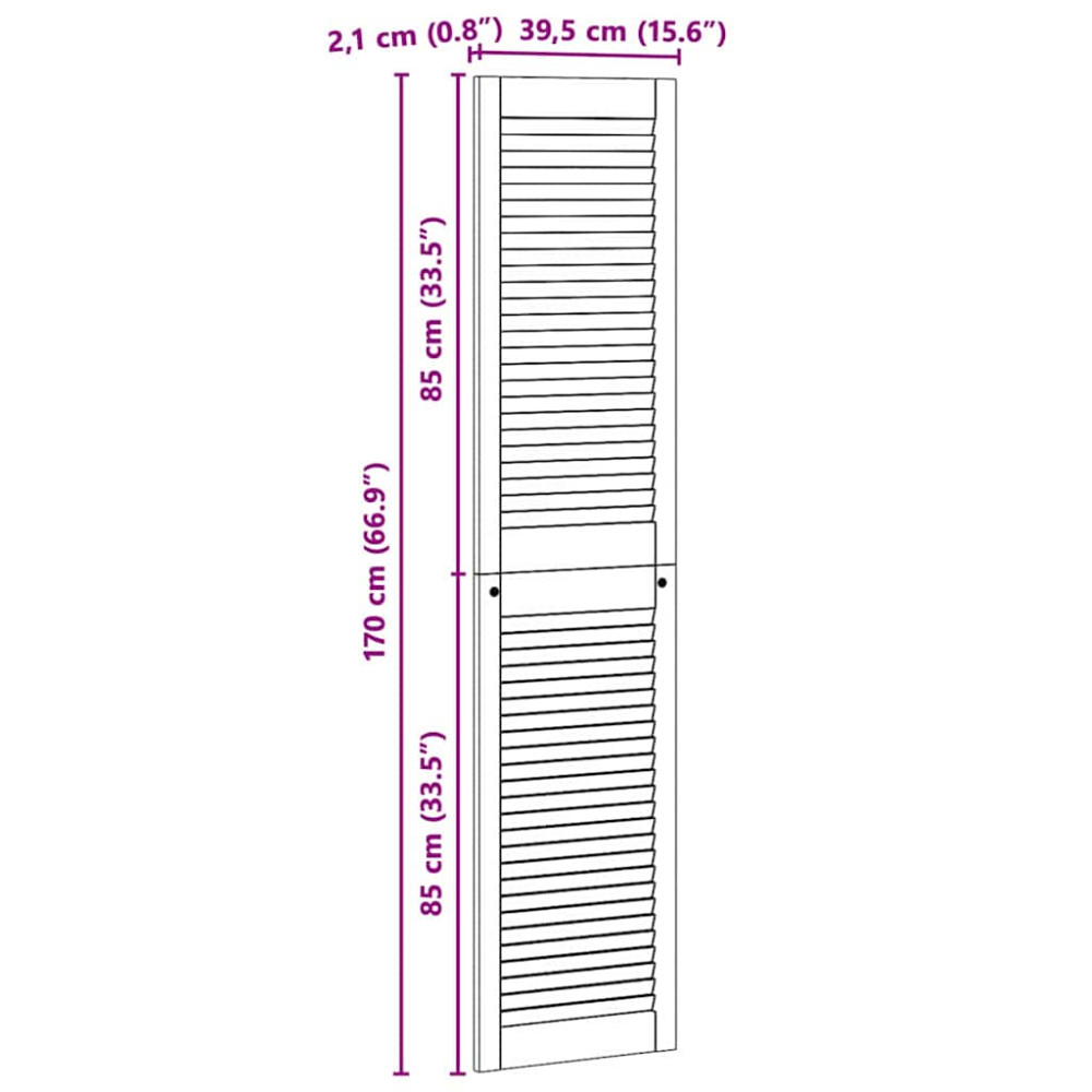 Produktbild för Skåpdörr 4 pcs Naturfärg 170 x 2,1 x 39,5 cm Massiv furu