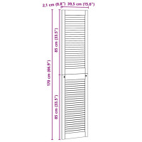 Produktbild för Skåpdörr 4 pcs Naturfärg 170 x 2,1 x 39,5 cm Massiv furu