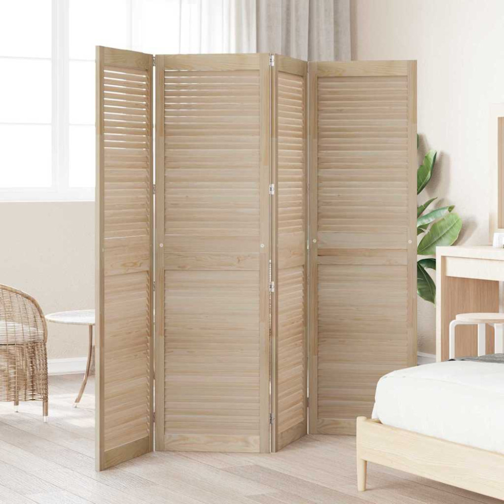 Produktbild för Skåpdörr 4 pcs Naturfärg 170 x 2,1 x 49,5 cm Massiv furu