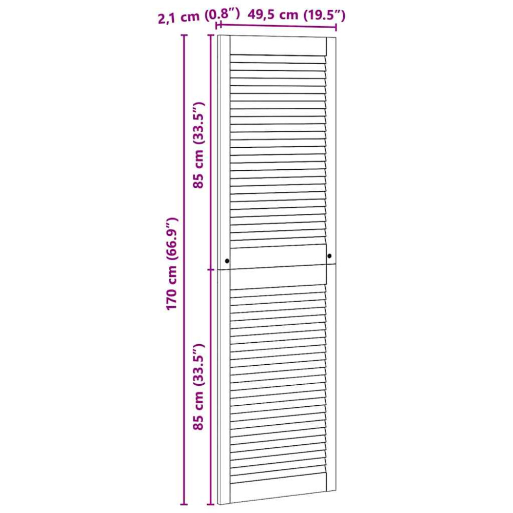 Produktbild för Skåpdörr 4 pcs Naturfärg 170 x 2,1 x 49,5 cm Massiv furu