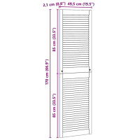 Produktbild för Skåpdörr 4 pcs Naturfärg 170 x 2,1 x 49,5 cm Massiv furu
