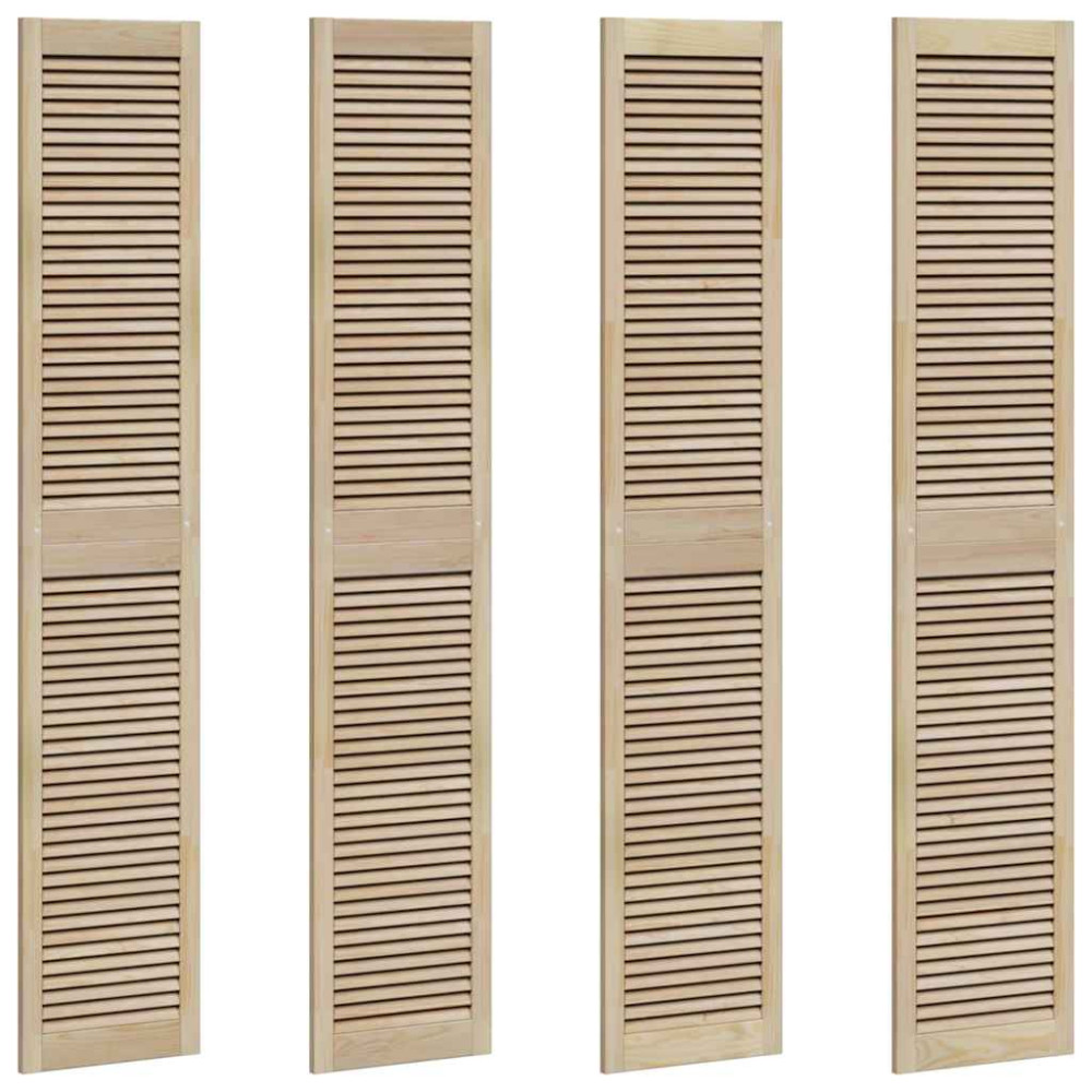 Produktbild för Skåpdörr 4 pcs Naturfärg 201 x 2,1 x 39,5 cm Massiv furu