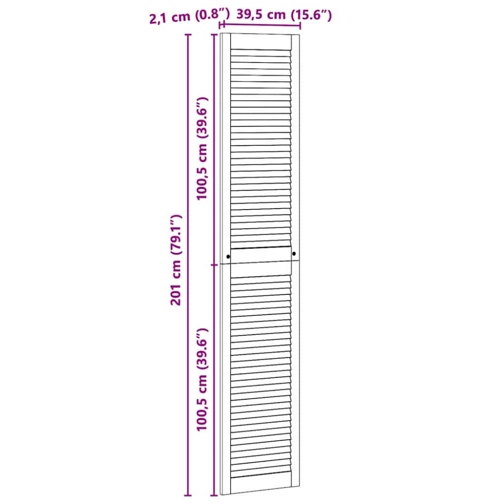 Produktbild för Skåpdörr 4 pcs Naturfärg 201 x 2,1 x 39,5 cm Massiv furu
