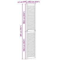Produktbild för Skåpdörr 4 pcs Naturfärg 201 x 2,1 x 39,5 cm Massiv furu
