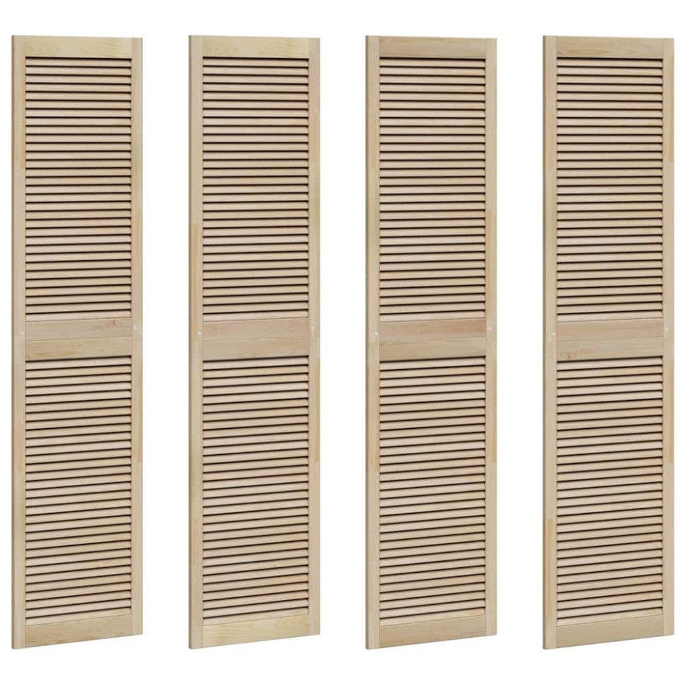 Produktbild för Skåpdörr 4 pcs Naturfärg 201 x 2,1 x 49,5 cm Massiv furu