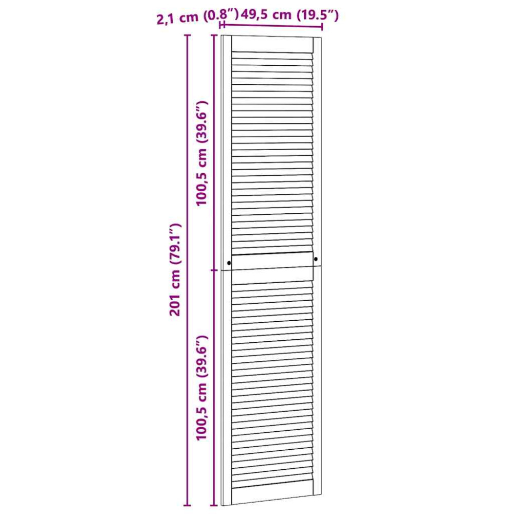 Produktbild för Skåpdörr 4 pcs Naturfärg 201 x 2,1 x 49,5 cm Massiv furu