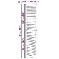 Produktbild för Skåpdörr 4 pcs Naturfärg 201 x 2,1 x 49,5 cm Massiv furu
