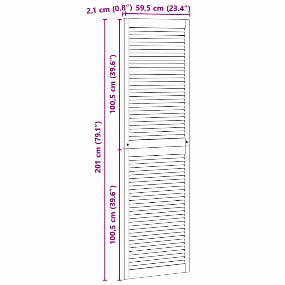 Produktbild för Skåpdörr 4 pcs Naturfärg 201 x 2,1 x 59,5 cm Massiv furu