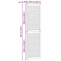 Produktbild för Skåpdörr 4 pcs Naturfärg 201 x 2,1 x 59,5 cm Massiv furu