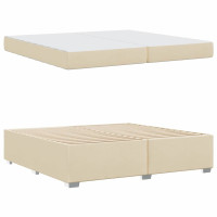 Produktbild för Sängram med madrass Kräm 200 x 200 cm tyg