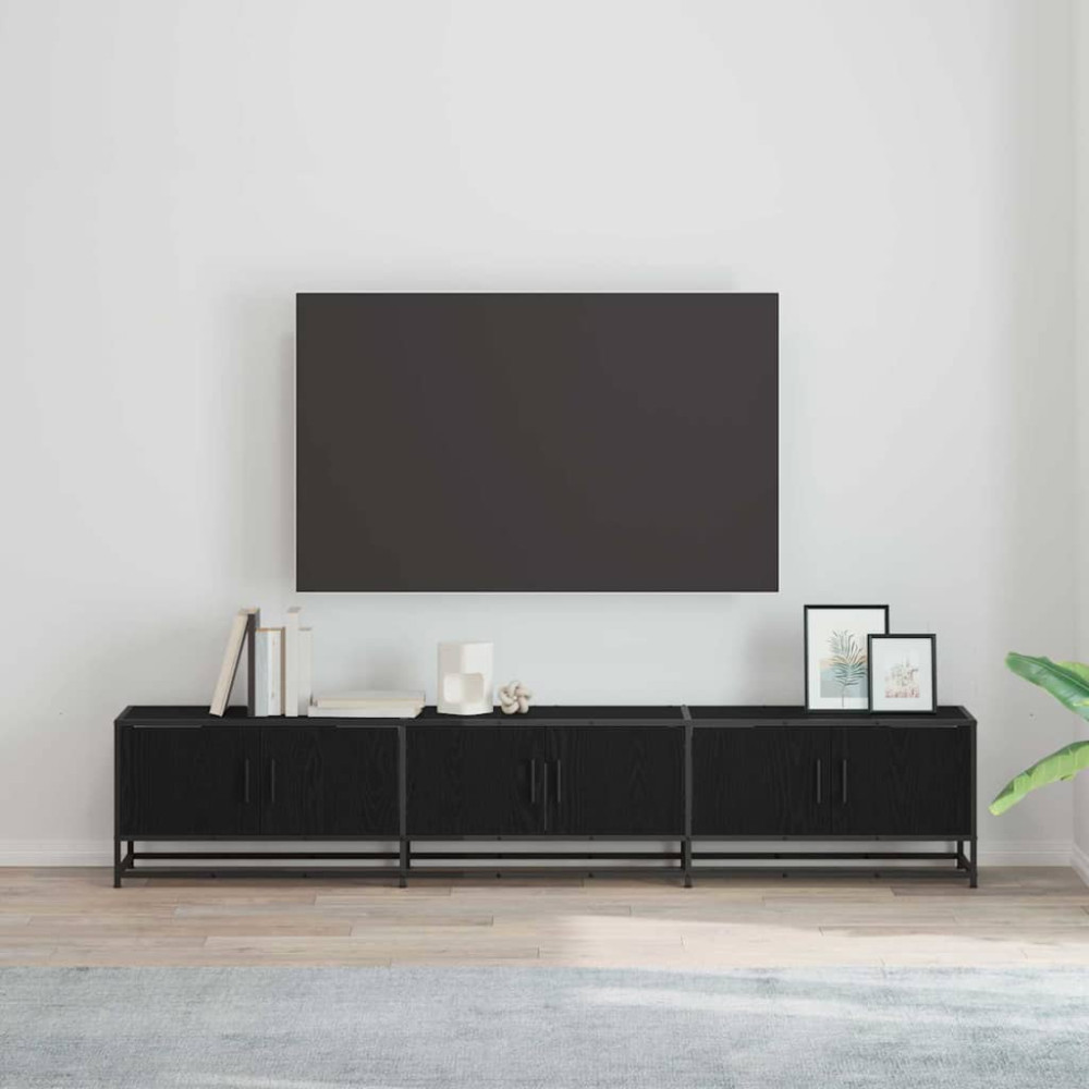 Produktbild för TV Enheter 210 x 35 x 41 cm Svart Ek Konstruerat trä