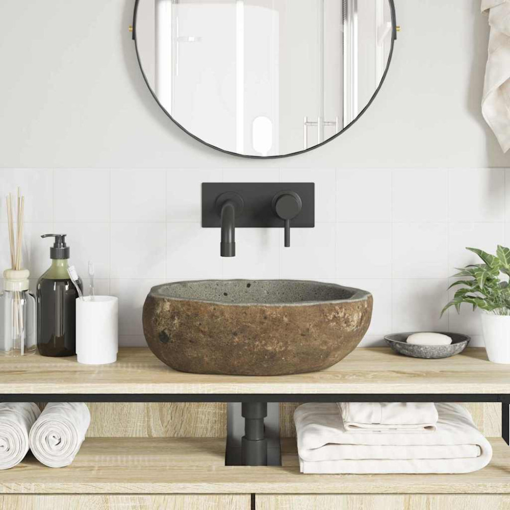 Produktbild för Flodstensbassin Ljusgrå (30-37) x (25-30) x 12 cm River Stone