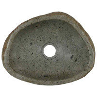 Produktbild för Flodstensbassin Ljusgrå (30-37) x (25-30) x 12 cm River Stone