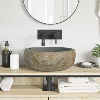 Produktbild för Flodstensbassin Ljusgrå 45 x 35 x 15 cm River Stone