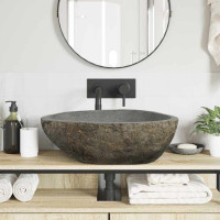 Produktbild för Flodstensbassin Ljusgrå 52 x 40 x 15 cm River Stone