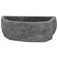 Produktbild för Väggmonterat handfat Grå 45 x 35 x 15 cm River Stone