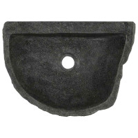 Produktbild för Väggmonterat handfat Grå 45 x 35 x 15 cm River Stone