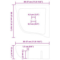 Produktbild för Handfat Grå (30-37) x (30-37) x 12 cm Flodsten