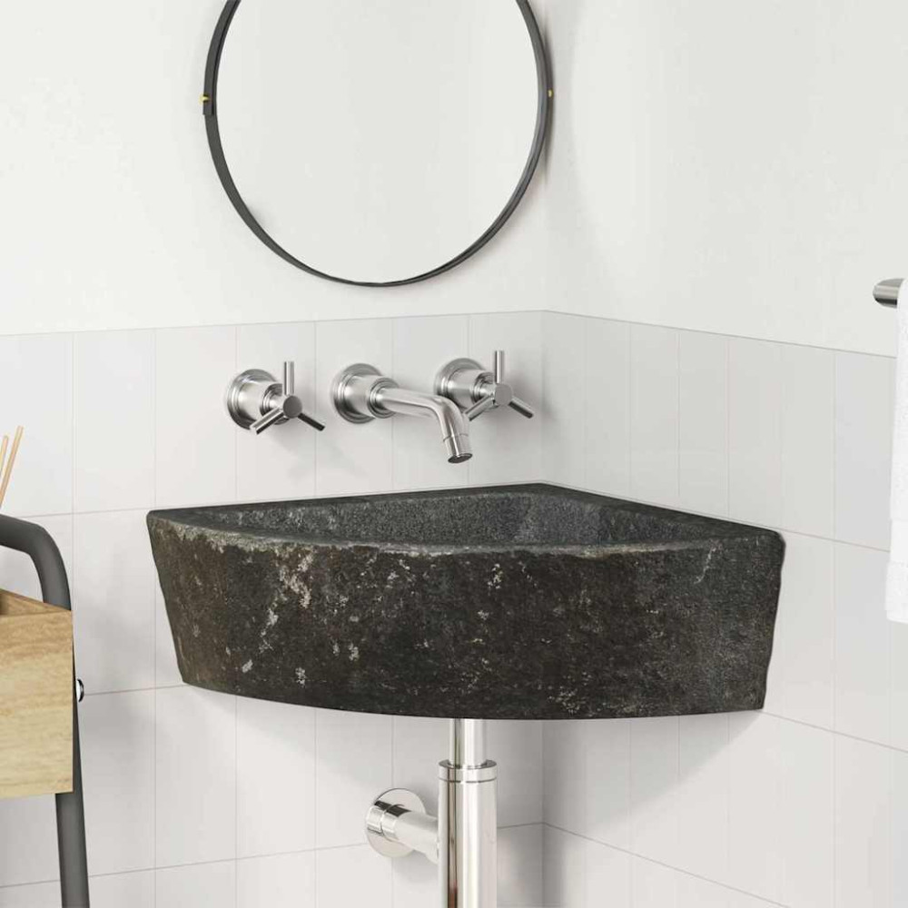 Produktbild för Handfat Grå (38-45) x (38-45) x 12 cm Flodsten