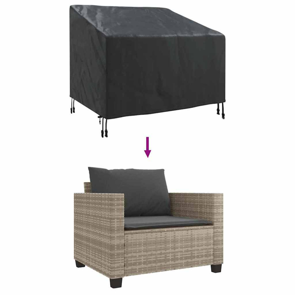 Produktbild för Fodral för trädgårdsstol Svart 96 x 79 x 74 cm 420D Oxford Tyg
