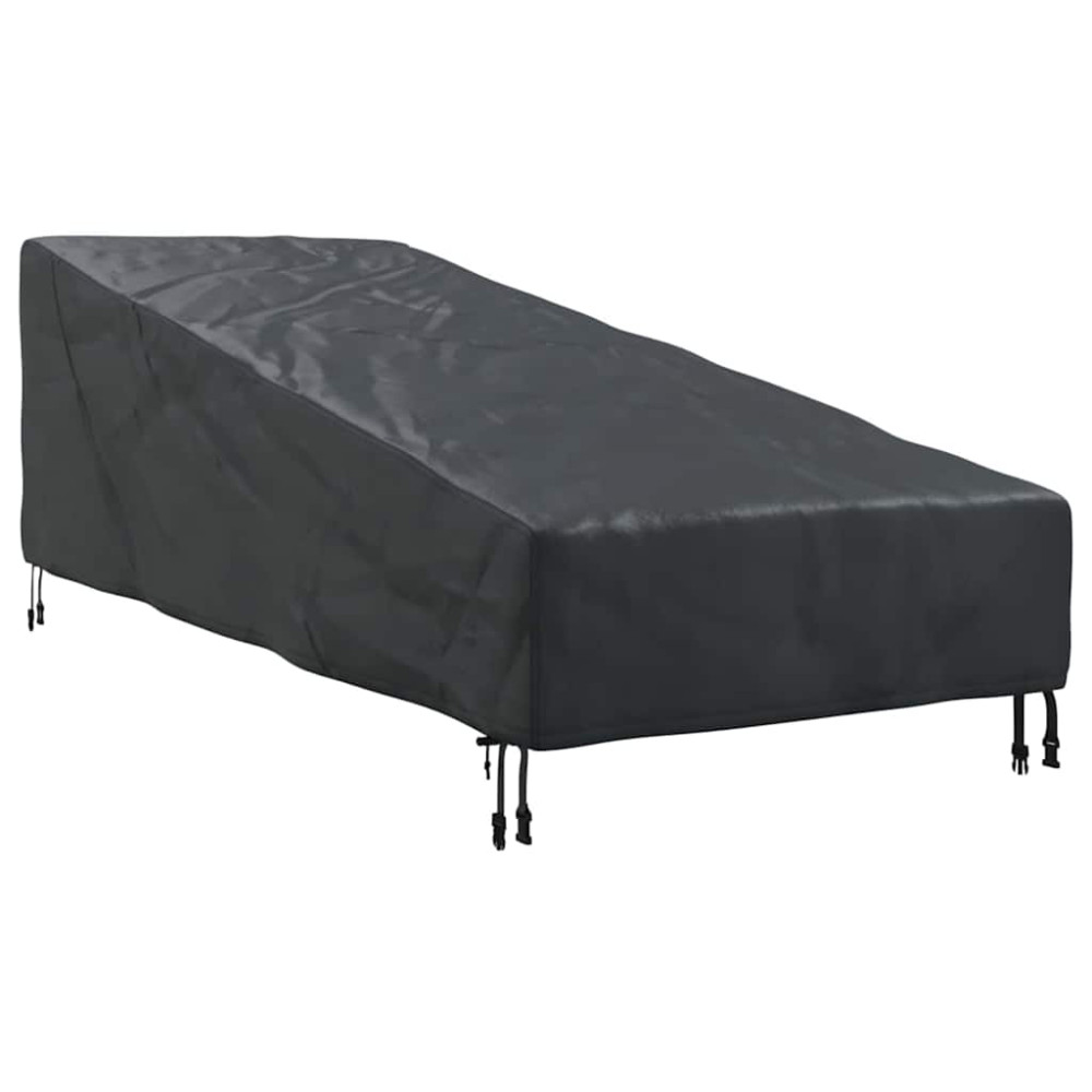 Produktbild för Utomhusmöbelöverdrag Svart 195 x 76 x 82 cm 420D Oxford tyg
