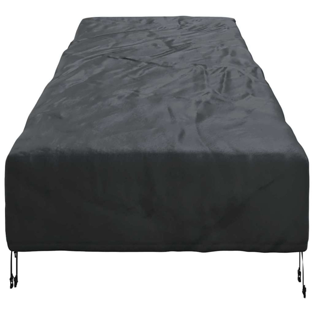 Produktbild för Utomhusmöbelöverdrag Svart 195 x 76 x 82 cm 420D Oxford tyg