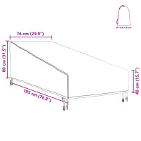 Produktbild för Utomhusmöbelöverdrag Svart 195 x 76 x 82 cm 600D Oxford Tyg