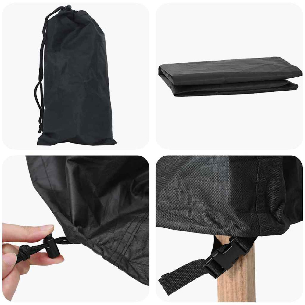 Produktbild för Utomhusmöbelöverdrag Svart 210 x 80 x 75 cm 420D Oxford tyg