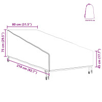 Produktbild för Utomhusmöbelöverdrag Svart 210 x 80 x 75 cm 420D Oxford tyg