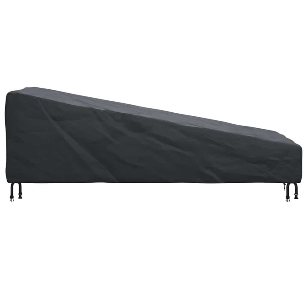 Produktbild för Utomhusmöbelöverdrag Svart 210 x 80 x 75 cm 600D Oxford Tyg