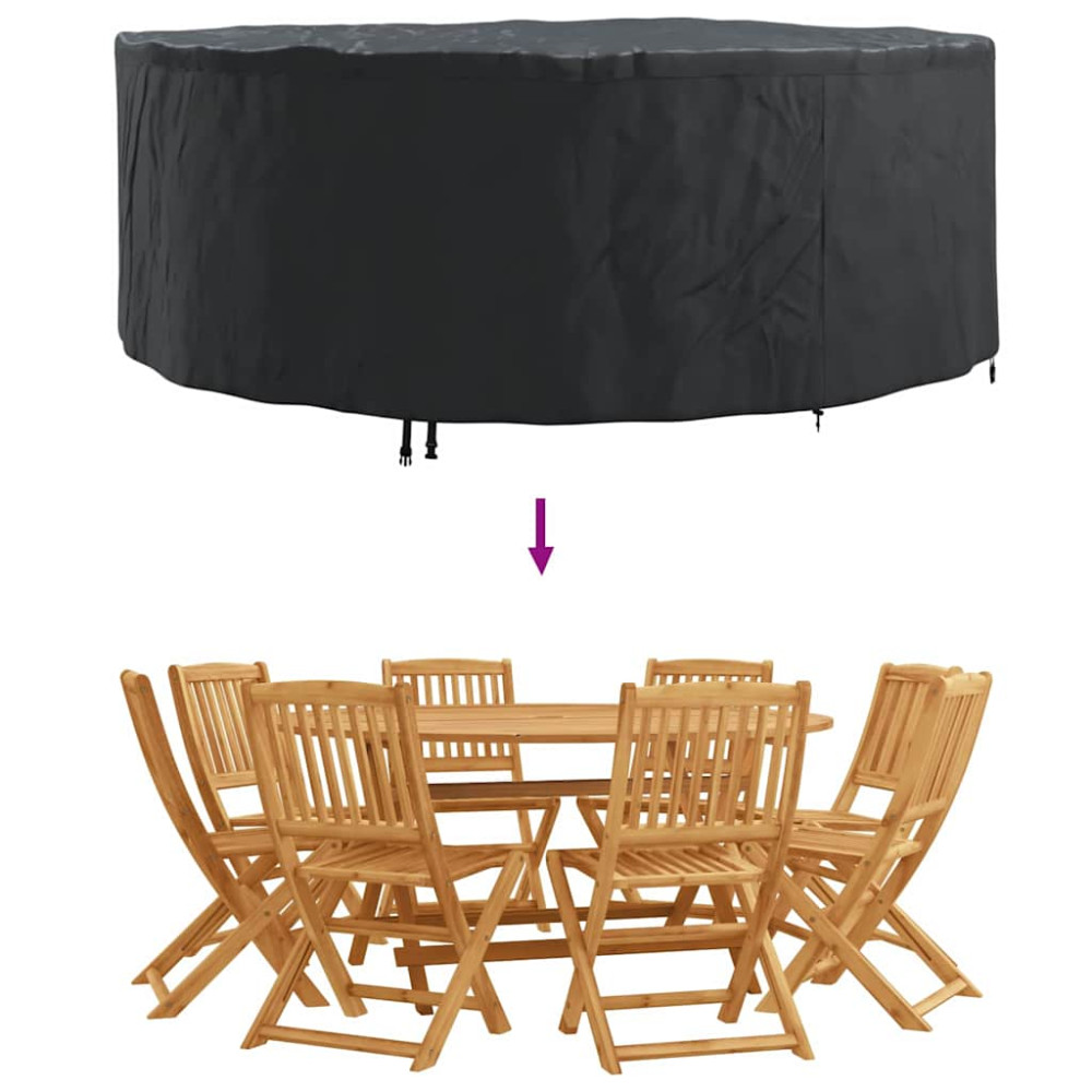Produktbild för Möbelöverdrag Svart 244 x 244 x 71 cm 600D Oxford Tyg