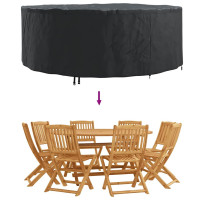 Produktbild för Möbelöverdrag Svart 244 x 244 x 85 cm 210D Oxford Tyg