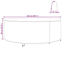 Produktbild för Möbelöverdrag Svart 244 x 244 x 85 cm 420D Oxford Tyg